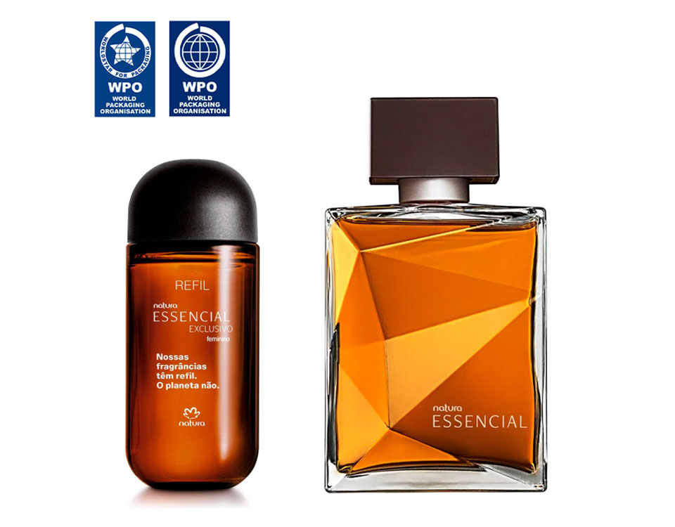 Um frasco minimalista e contemporâneo que não deixa de ser elegante e luxuoso. A ergonomia foi avaliada e garantida através do tamanho e formato do frasco, que possuem uma pega adequada e confortável, proporcionando conforto e praticidade aos consumidores no processo de refilagem. Com a campanha "Nossos produtos têm refil, o planeta não", a Natura acredita que a embalagem é parte fundamental de um perfume, capaz de torná-lo único e inesquecível. Portanto, a melhor forma de respeitar o seu valor é aproveitá-lo por mais tempo e gerar menor impacto no meio ambiente. E a embalagem Refil é uma forma de incentivar o consumo consciente, poupar matéria-prima e reduzir a emissão de gases do efeito estufa. Que aplica literalmente o conceito dos "3 Rs", que significa reduzir, reutilizar e reciclar.